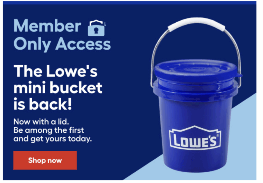 Lowes mini bucket with lid